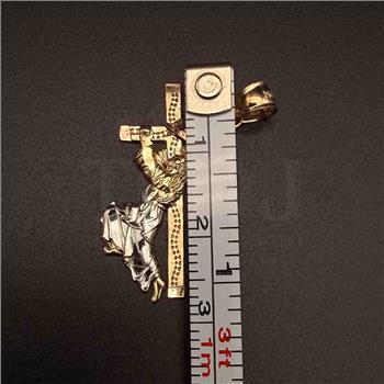 14K Tri Color Gold Religious Pendant
