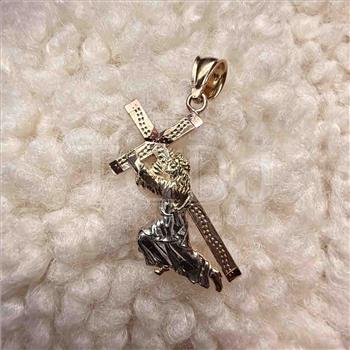 14K Tri Color Gold Religious Pendant