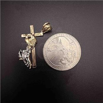 14K Tri Color Gold Religious Pendant