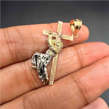 14K Tri Color Gold Religious Pendant
