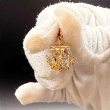 14K Yellow Gold Mariner Crucufix Pendant