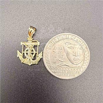 14K Yellow Gold Mariner Crucufix Pendant