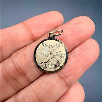 14K Yellow Gold Baptism Pendant