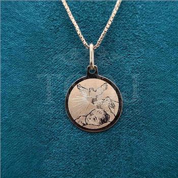 14K Yellow Gold Baptism Pendant