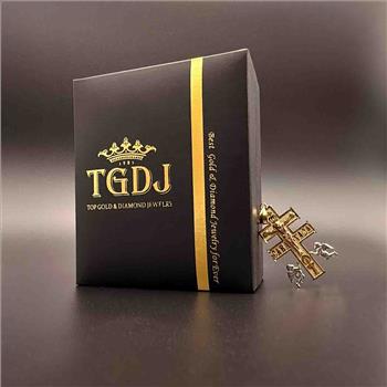 14K Tri Color Gold Religious Cross of Caravaca Pendant