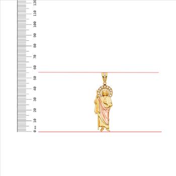 14K Tri Color Gold San Judas Pendant