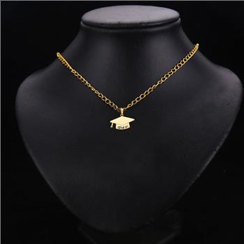 14K Yellow Gold Graduation Hat Pendant