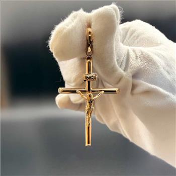 14K Yellow Gold Crucufix Pendant