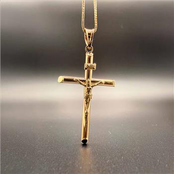 14K Yellow Gold Crucufix Pendant