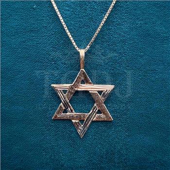 14K Yellow Gold Star of David Pendant