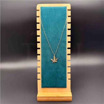 14K Yellow Gold Marijuana Leaf Pendant