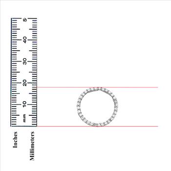 14K White Gold Journey Circle of Life Cubic Zirconia Pendant - 18 mm X 18 mm