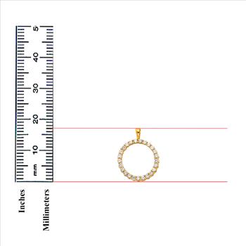 14K Yellow Gold Circle of Life Cubic Zirconia Pendantt - 18 mm X 20 mm