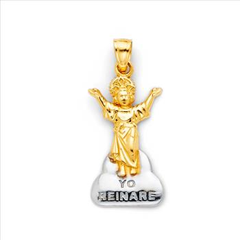 14K Two Tone Gold Religious Pendant