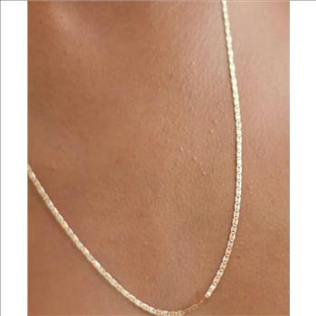 14K Yellow Gold 15 Years Heart Pendant with 14K Tri Color Gold 1.5mm Valentono Chain - 18Inch