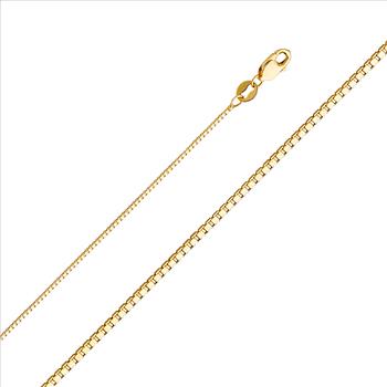  14K Yellow Gold 0.8mm Box Chain - 22” 
