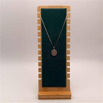 14K Tri Color Gold Cubic zirconia Our Lady of Guadalupe Pendant