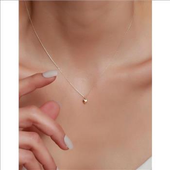 14K Yellow Gold Heart Pendant - 7 mm X 8 mm