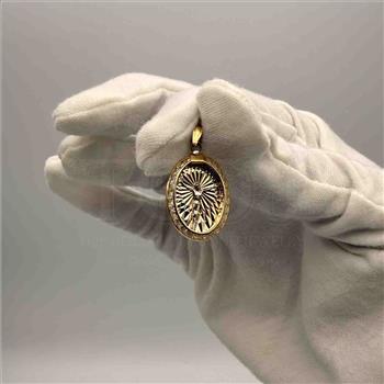 14K Tri Color Gold Jesus Medal Pendant
