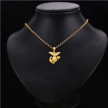14K Yellow Gold USA Logo Pendant