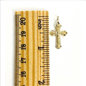 14K Yellow Gold Crucufix Cross Pendant