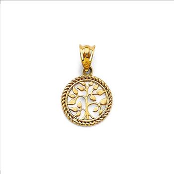 14K Yellow Gold Tree of Life Pendant