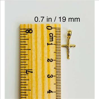 14K Two Tone Gold Tiny Crucufix Pendant