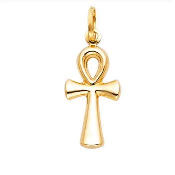 14K Yellow Gold Ankh Cross Pendant