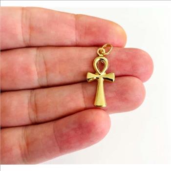 14K Yellow Gold Ankh Cross Pendant