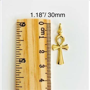 14K Yellow Gold Ankh Cross Pendant