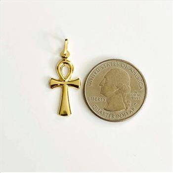 14K Yellow Gold Ankh Cross Pendant