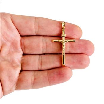 14K Yellow Gold Crucufix  Pendant
