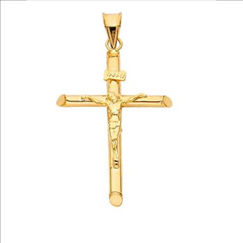 14K Yellow Gold Crucufix  Pendant