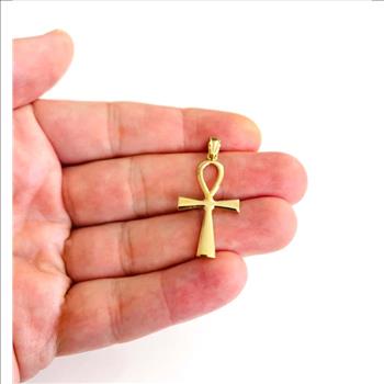 14K Yellow Gold Ankh Cross Pendant