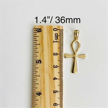 14K Yellow Gold Ankh Cross Pendant