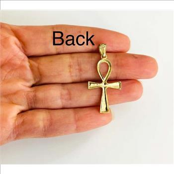 14K Yellow Gold Ankh Cross Pendant