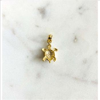 14K Yellow Gold Turtle Pendant