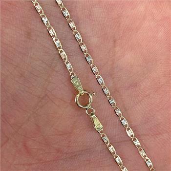 14K Yellow Gold 15 Years Heart Pendant with 14K Tri Color Gold 1.5mm Valentono Chain -18 Inch