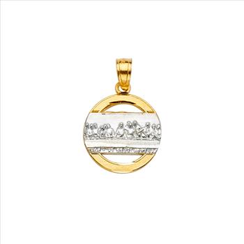 14K Two Tone Gold Last Supper Pendant