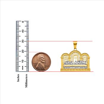 14K Two Tone Gold Last Supper Pendant