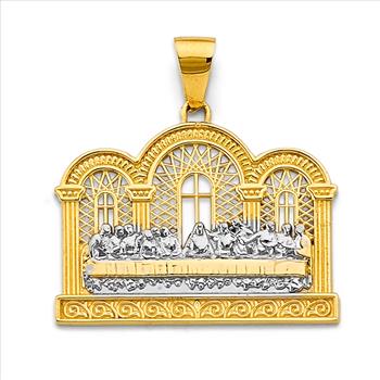 14K Two Tone Gold Last Supper Pendant