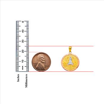 14K Tri Color Gold Caridad Del Cobre Medal