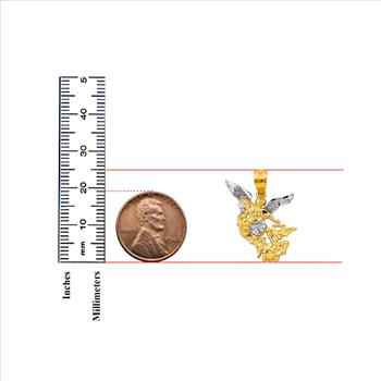 14K Two Tone Gold Saint Michael Pendant