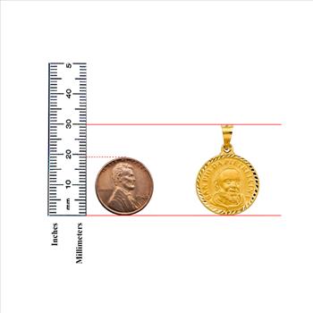14K Yellow Gold Padre Pio Pendant