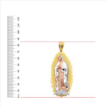 14K Tri Color Gold Guadalupe Pendant