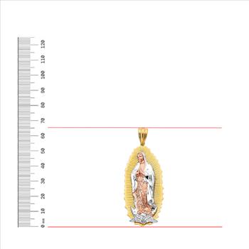 14K Tri Color Gold Guadalupe Pendant