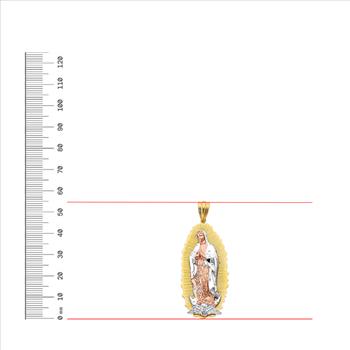 14K Tri Color Gold Guadalupe Pendant