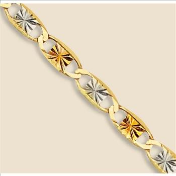 14K Tri Color Yellow White Rose Gold 1.5mm Valentono Chain - 18