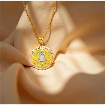 14K Tri Color Gold Caridad Del Cobre Medal