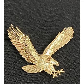 14K Yellow Gold Eagle Pendant - 22 mm X 30 mm